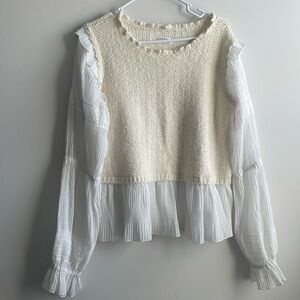 Anthropologie sweater vest blouse top. Size large.